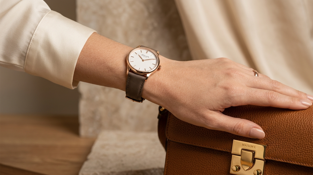Professional fashion photography, 16:9, close-up detail shot